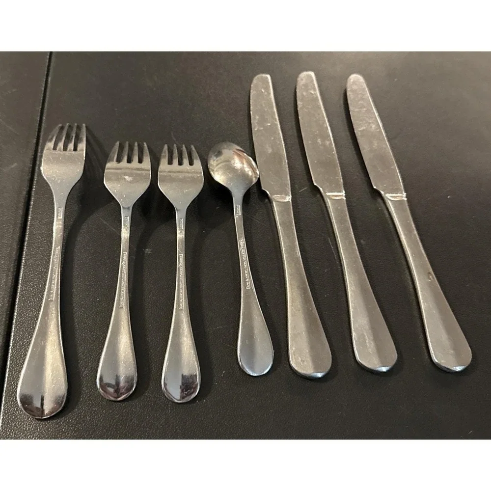 Reed Barton Mountbatten Perth Stainless Steel Flatware 7 Pieces Set Fork Spoon